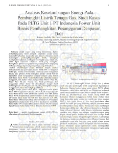 Analisis kesetimbangan energi pada pembangkit listrik