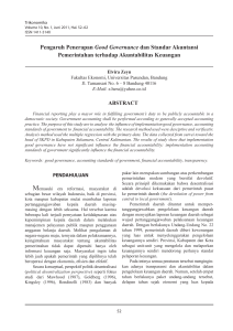 Pengaruh Penerapan Good Governance dan Standar Akuntansi