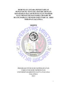 hubungan antara pengetahuan pengunjung tentang tb paru dengan