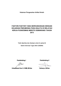 faktor-faktor yang berhubungan dengan kejadian pneumonia pada