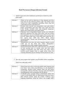 Hasil Wawancara Dengan Informan Formal