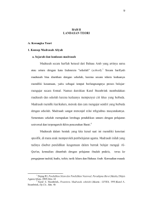 9 BAB II LANDASAN TEORI A. Kerangka Teori 1. Konsep Madrasah