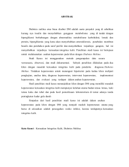 BAB I PENDAHULUAN A. Latar Belakang Masalah Diabetes melitus