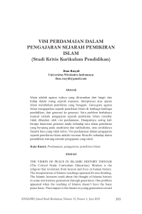 VISI PERDAMAIAN DALAM PENGAJARAN SEJARAH