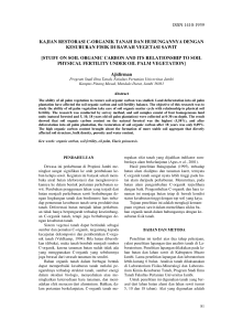 issn 1410-1939 kajian restorasi c-organik tanah dan