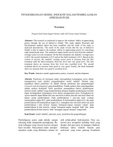 pengembangan model induktif dalam pembelajaran apresiasi puisi