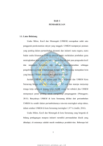 1 BAB I PENDAHULUAN 1.1. Latar Belakang Usaha Mikro, Kecil