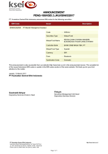 ANNOUNCEMENT PENG-108/KSEI.3.JKU/ISIN/032017