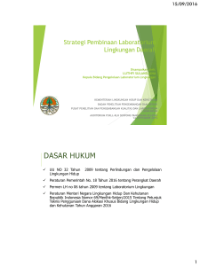 Strategi Pembinaan Laboratorium Lingkungan Daerah