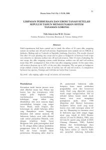 limpasan permukaan dan erosi tanah setelah sepuluh tahun