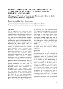 PRIORITAS PENGELOLAAN ZONA KONSERVASI AIR TANAH DI