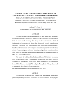 pengaruh faktor fundamental dan risiko sistematik terhadap harga