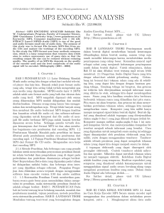 mp3 encoding analysis - Manajemen Files Narotama