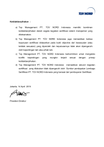 Ketidakberpihakan : a) Top Management PT. TÜV NORD Indonesia