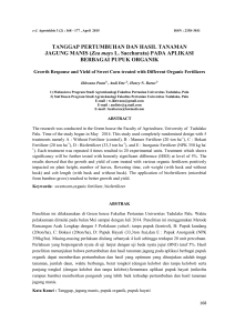 TANGGAP PERTUMBUHAN DAN HASIL TANAMAN