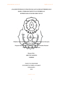 i ANALISIS PENERAPAN STRATEGI KUALITAS DESAIN PRODUK