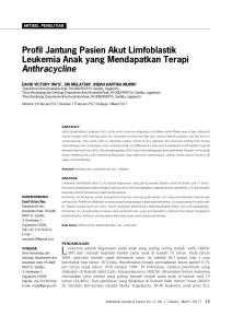 Profil Jantung Pasien Akut Limfoblastik Leukemia Anak yang