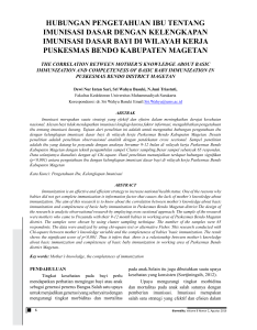 hubungan pengetahuan ibu tentang imunisasi dasar - journal-ums