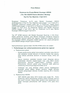 Press Release Pertemuan ke-18 para Menteri Keuangan ASEAN