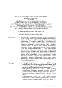 peraturan menteri agama republik indonesia nomor 15 tahun 2010