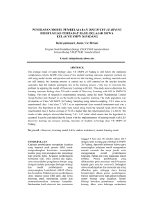 penerapan model pembelajaran discovery learning disertai lks