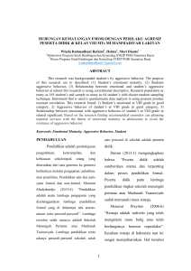 HUBUNGAN KEMATANGAN EMOSI DENGAN PERILAKU AGRESIF