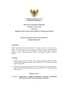 1 komisi informasi pusat republik indonesia peraturan komisi