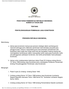 peraturan pemerintah republik indonesia