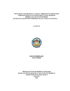 pengaruh faktor budaya, sosial, pribadi dan psikologis terhadap