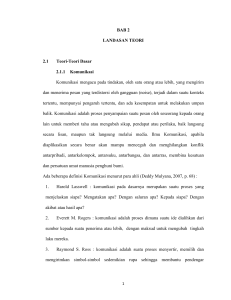 BAB 2 LANDASAN TEORI 2.1 Teori-Teori Dasar 2.1.1 Komunikasi