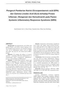 Pengaruh Pemberian Nutrisi Eicosapentaenoic acid (EPA) dan