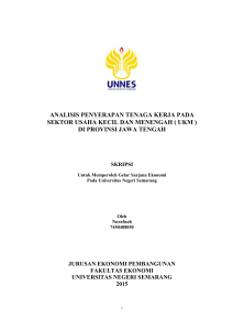 analisis penyerapan tenaga kerja pada sektor usaha kecil