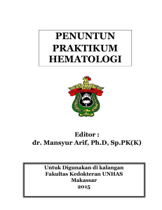 penuntun praktikum hematologi - Fakultas Kedokteran – Universitas