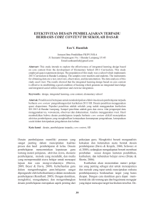 efektivitas desain pembelajaran terpadu berbasis core content di