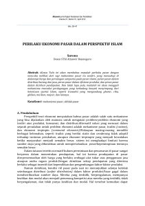 perilaku ekonomi pasar dalam perspektif islam