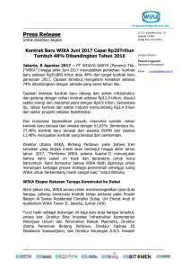 Press Release - PT Wijaya Karya (Persero)