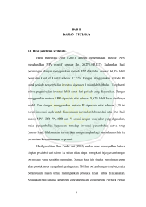 7 BAB II KAJIAN PUSTAKA 2.1. Hasil penelitian terdahulu. Hasil