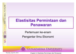 Elastisitas Permintaan dan Penawaran