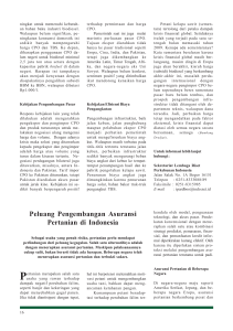 Peluang Pengembangan Asuransi Pertanian di Indonesia
