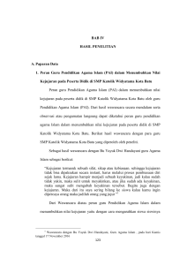 BAB IV HASIL PENELITIAN A. Paparan Data 1. Peran Guru