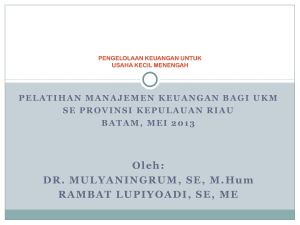 pengelolaan keuangan ukm - DR. Mulyaningrum, SE, M.Hum