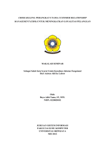 CROSS-SELLING - ePrints Sriwijaya University
