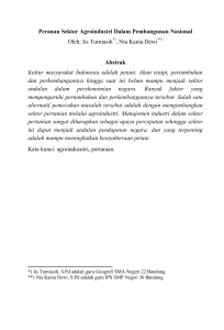 Peranan Sektor Agroindustri Dalam Pembangunan