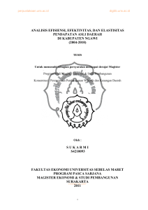 analisis efisiensi, efektivitas, dan elastisitas pendapatan asli daerah