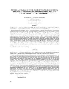 pendugaan jarak genetik dan faktor peubah pembeda bangsa dan