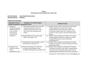 Kisi-Kisi Uji Kompetensi Awal Sertifikasi Guru Tahun 2012