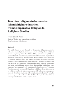 from Comparative Religion to Religious Studies