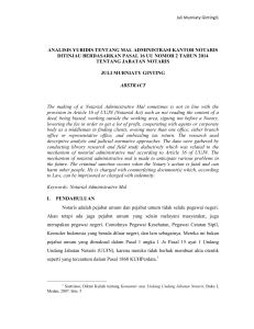 analisis yuridis tentang mal administrasi kantor notaris