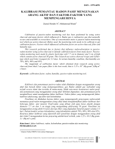 kalibrasi pemantau radon pasif mengunakan arang aktif dan faktor