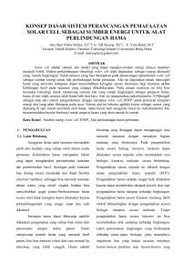 konsep dasar sistem perancangan pemafaatan solar cell sebagai